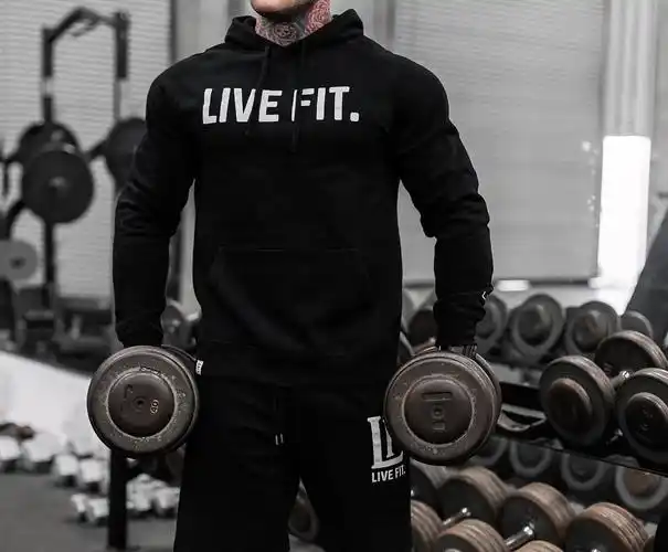 live fit肌肉健身春秋运动男纯棉长裤休闲潮时尚青少年收口小脚裤