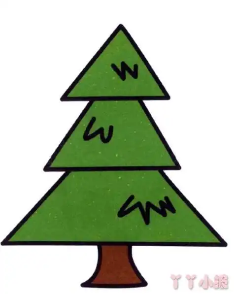 怎么画挺拔的小松树简笔画带步骤简单又好看涂色松树儿童画怎么画松树