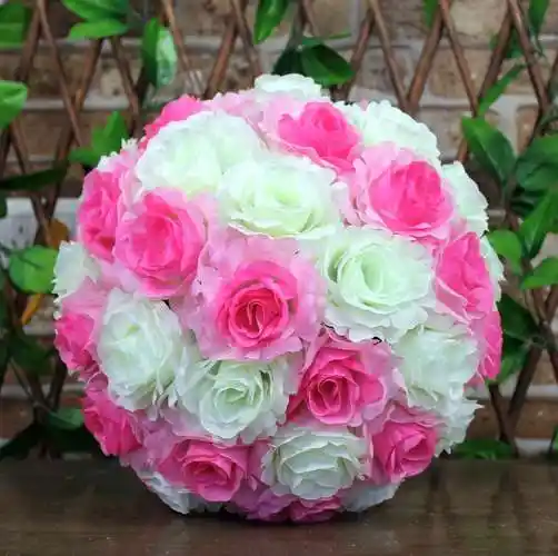 高档仿真开口玫瑰花球 商场酒店4s店美陈圣诞装饰品 年中新品批发