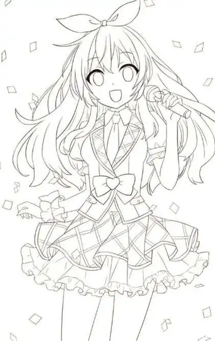 简笔画动漫小女孩全身