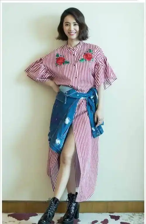 156身高的蔡依林穿出170,穿"病号服"穿出新高度,发型才是关键_短发