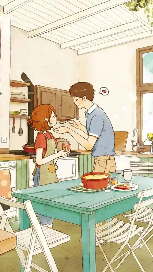 甜蜜卡通情侣高清手机壁纸