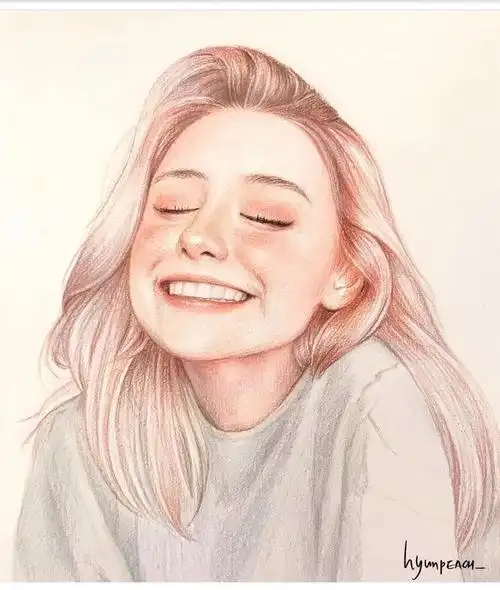韩国画师hyunpeach女性人物彩铅画67676767