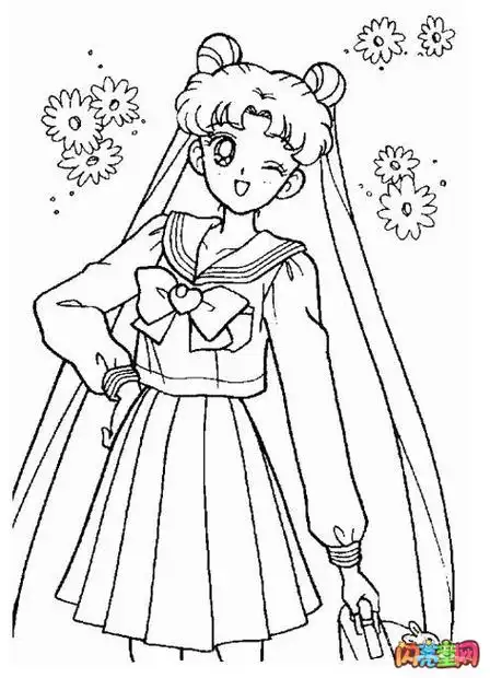 人物简笔画女孩长发铅笔画简单6