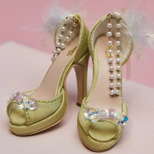 bjd娃娃asdoll鞋子三分复古幻彩花卉高跟鞋sh320091bjd娃娃