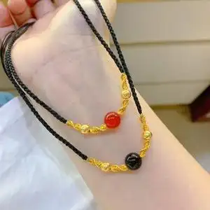 周大生同款红玛瑙颈绳诸事顺利有求必应黄金转运珠项链网红爆款女