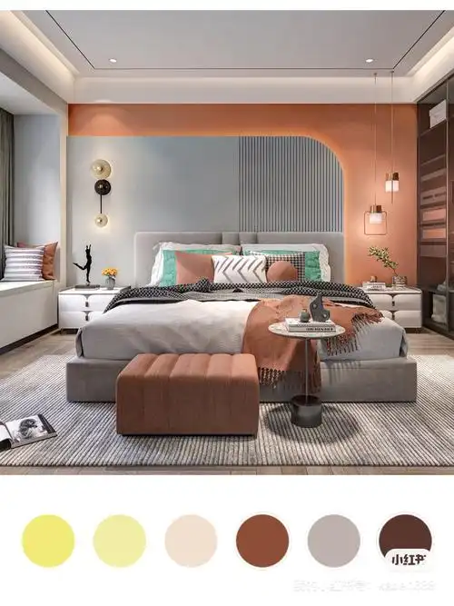 拼色背景墙 艺术漆配色