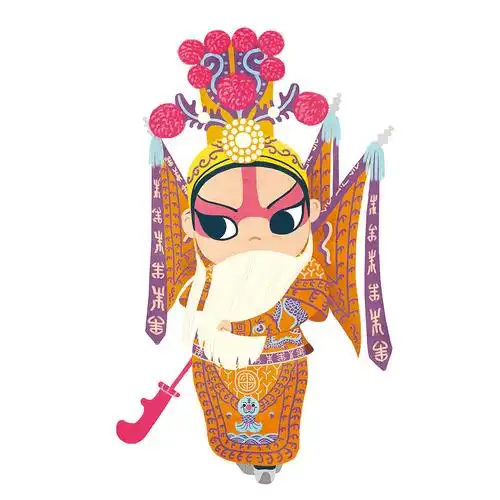 一组京剧人物q版设计