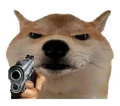 表情包神烦柴犬拿枪表情包