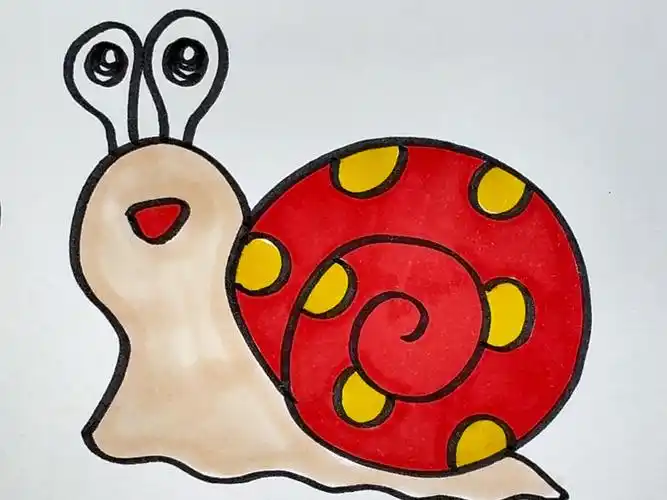 蜗牛简笔画教学 #手绘教程