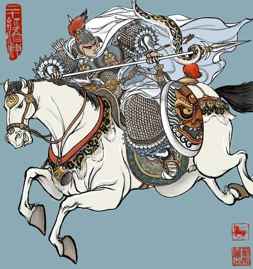 罗通扫北|插画|艺术插画|中国传统武将绘本 - 原创作品 - 站酷 (zcool
