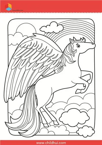 儿童填色画 - 天马
