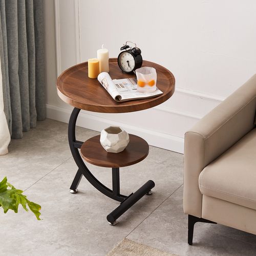 轻奢现代简约小户型茶几客厅家用轻奢圆形小茶几酒店沙发边几角几