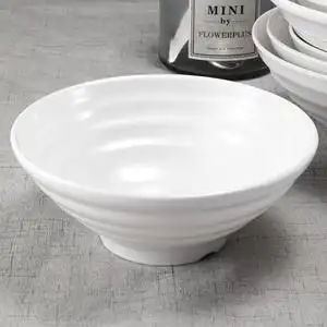 密胺仿瓷碗商用食堂白色塑料馄饨碗牛肉汤粉汤面拉面碗麻辣烫大碗