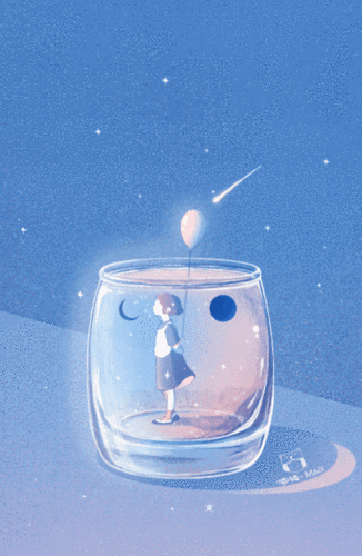 gif动态图 治愈 宇宙 星球 天空 梦幻男生 女神 蓝色系 动图壁纸转载