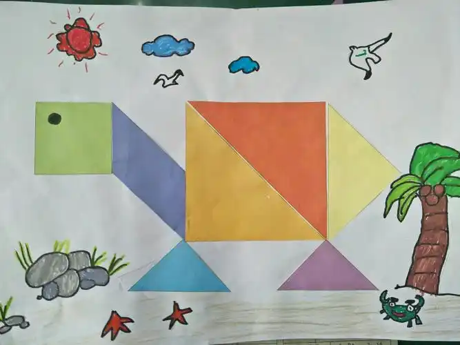 每一幅七巧板拼图都是一个创意的具体体现,凝聚着孩子与家长的共同