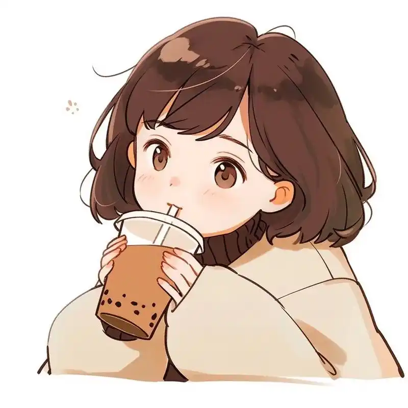 喝奶茶的女孩头像