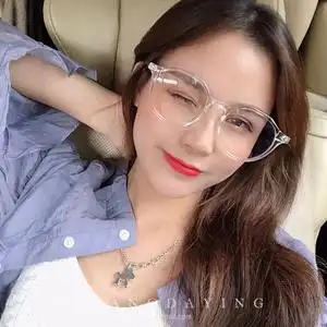 大脸眼镜框文艺女透明白色近视眼睛架韩版网红防蓝光复古配度数
