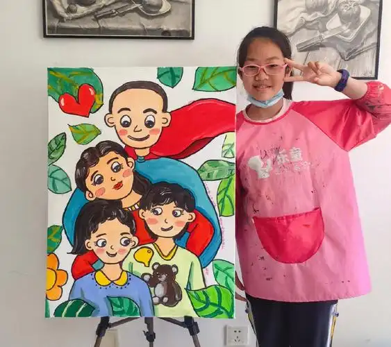 全家福来了适合二三年级学生绘画