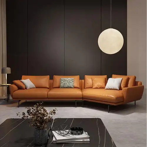 2020年新款意式极简真皮沙发现代简约大小户型客厅创意转角皮沙发