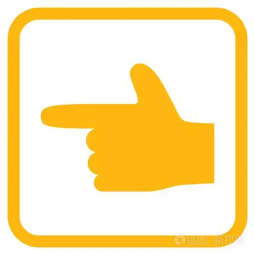 在框架中手指针左的矢量图标