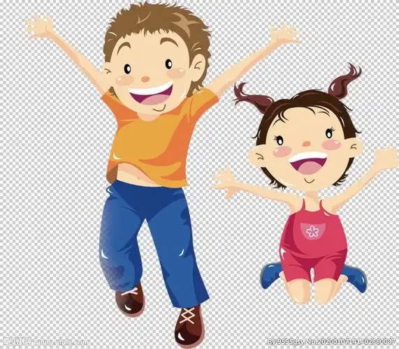 卡通人物小人可爱跳跃图片