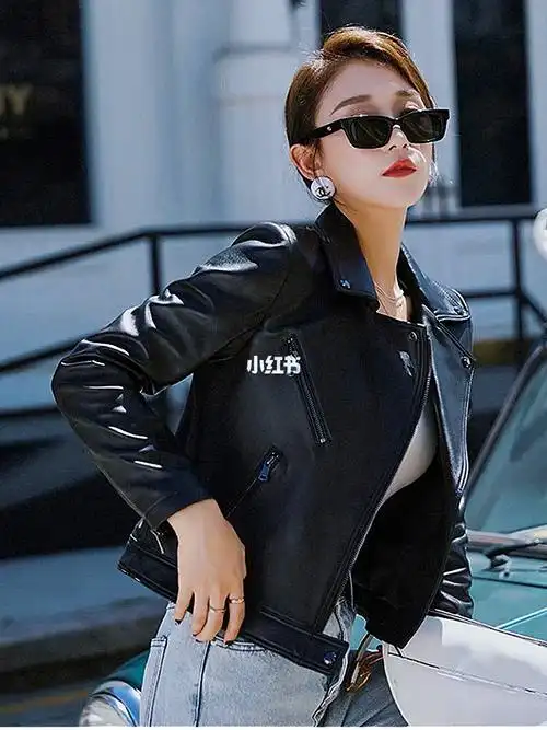 真皮皮衣  #外套  #皮衣搭配  #显瘦穿搭  #韩国穿搭  #欧洲站女