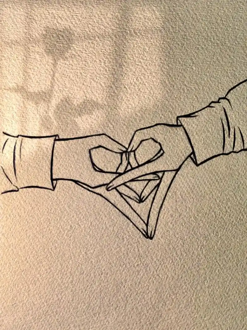 简笔画教程 #比心78 #浪漫  78当我们十指相扣时,说明我 - 抖音