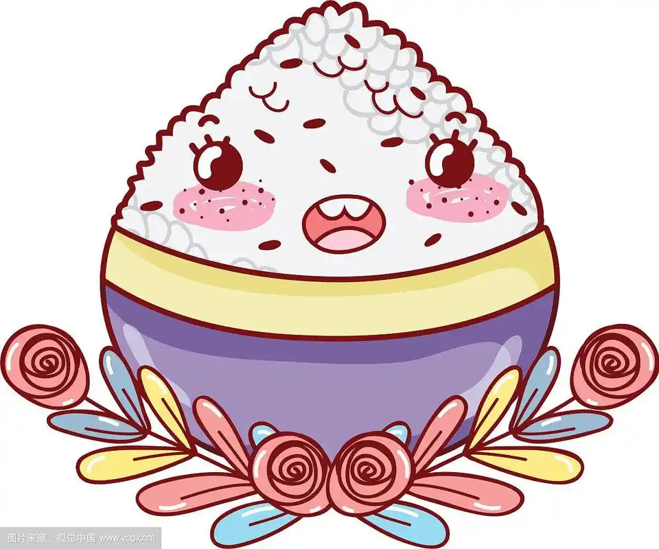 米饭碗卡哇伊卡通