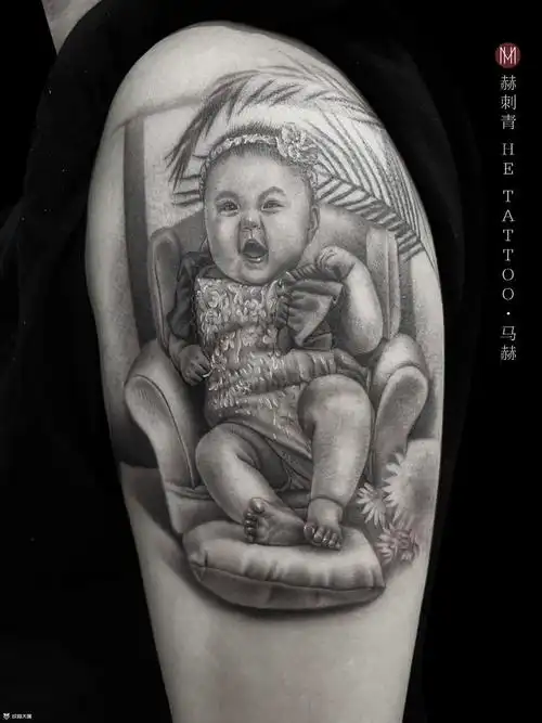 孩子肖像纹身