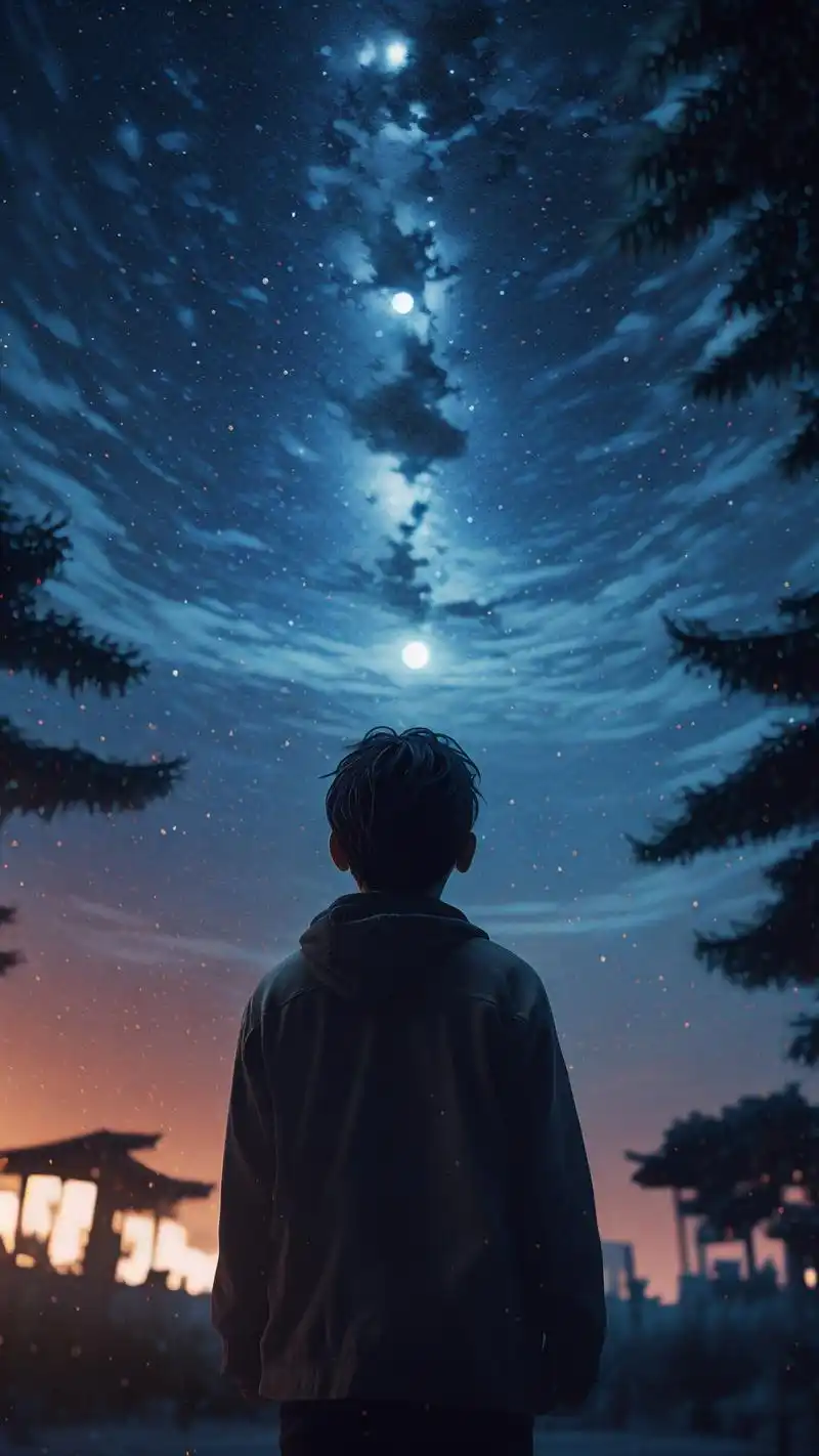 手机壁纸男生版🌌,夜空背影魅力