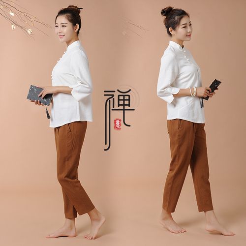 佛系女装高级禅服女套装夏季禅裤禅意尼姑修行民族服装