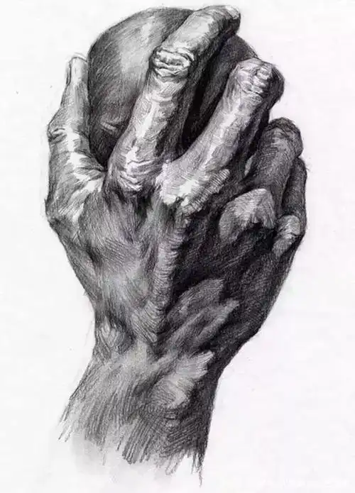 手的基本画法 · · 手部临摹图 · 这组关于手的素描拥有各种各