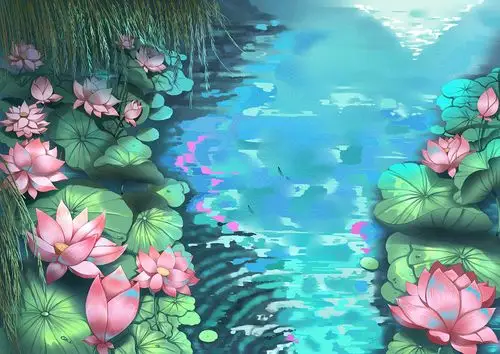 荷塘|插画|创作习作|cherrypiee - 原创作品 - 站酷 (zcool)