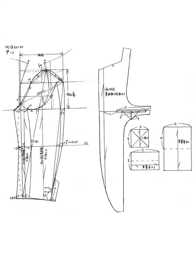 打版|男西服纸样图  四片身平驳领 平面裁 94