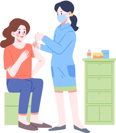 接种疫苗人物插画-接种疫苗场景