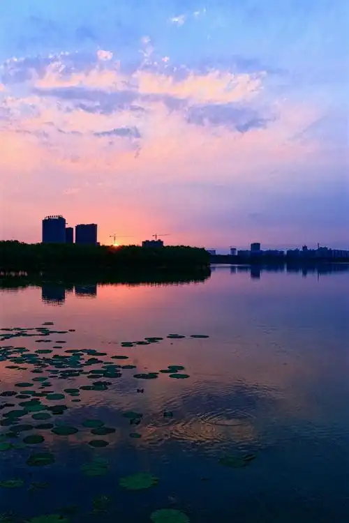 龙游湖落日大美胜景