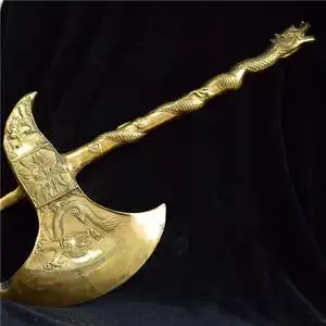 出马大堂法器铜斧战斧出马出道镇堂法器龙头手柄盘古开山斧