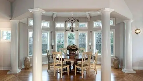 别墅餐厅罗马柱效果图-一起网装修图库