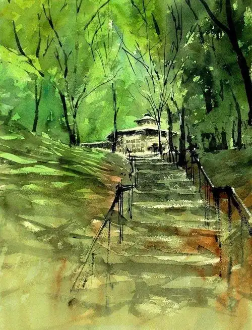 凌乱而有序,随意却规整,日本水彩画家kazuo kasai作品欣赏