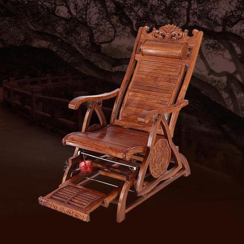 红木摇椅花梨木躺椅中式休闲椅古典逍遥椅刺猬紫檀老人椅实木安乐