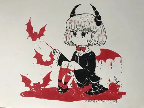 画の喃喃自语179恶魔女孩