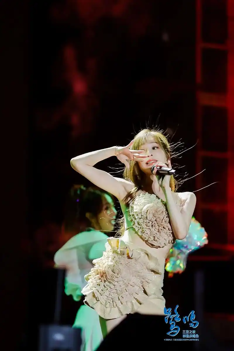 王心凌参加三亚之夜群星演唱会舞台照片.