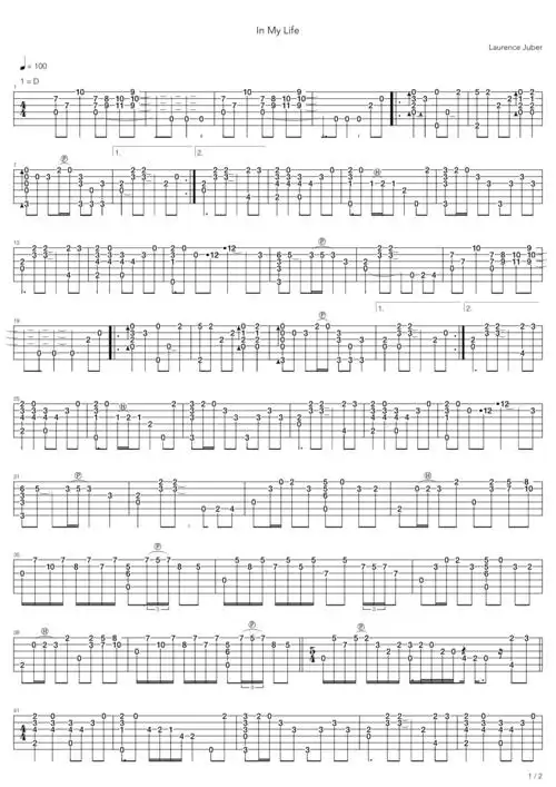 laurencejuberinmylife吉他谱