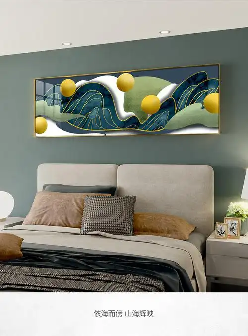 新中式卧室床头装饰画现代简约主卧房间挂画适合挂在次卧的背景墙壁画