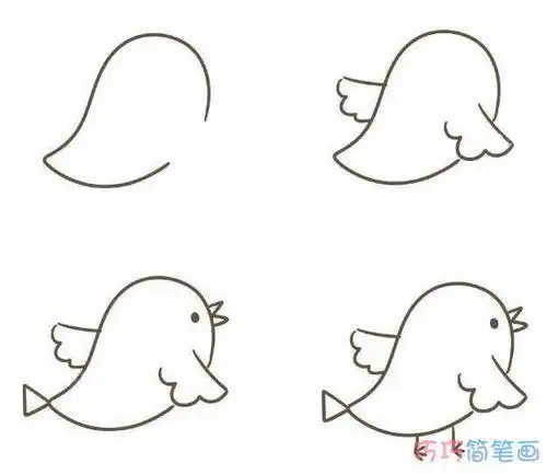 怎样画可爱小鸟简笔画图片简单易学