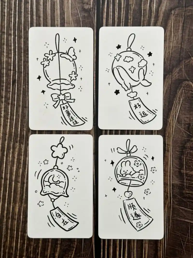 简笔画|幸运风铃92愿你好运连连,万事顺意 快来画小风铃吧～ #画画