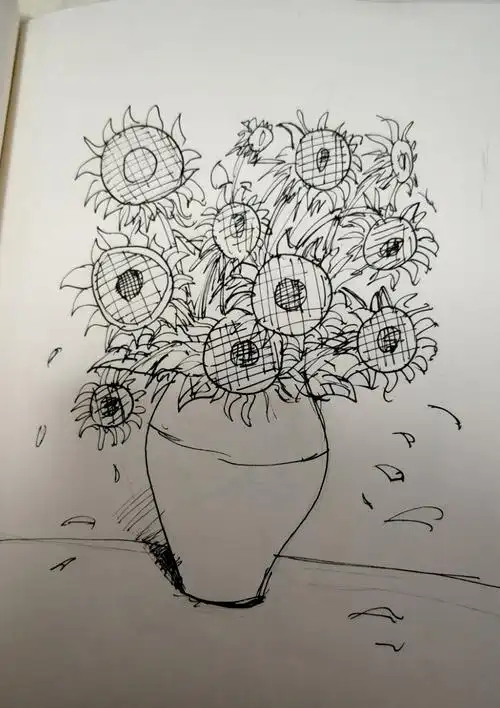 教师范画:《向日葵》