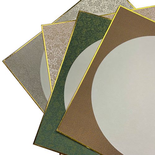 加厚宣纸国画锦缎包边免装裱卡纸书法作品空白生宣宣纸