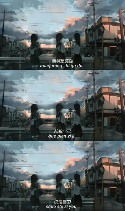 三屏/壁纸/qq微信聊天背景图明明是孤独,却骗自己是自由.真是可笑.